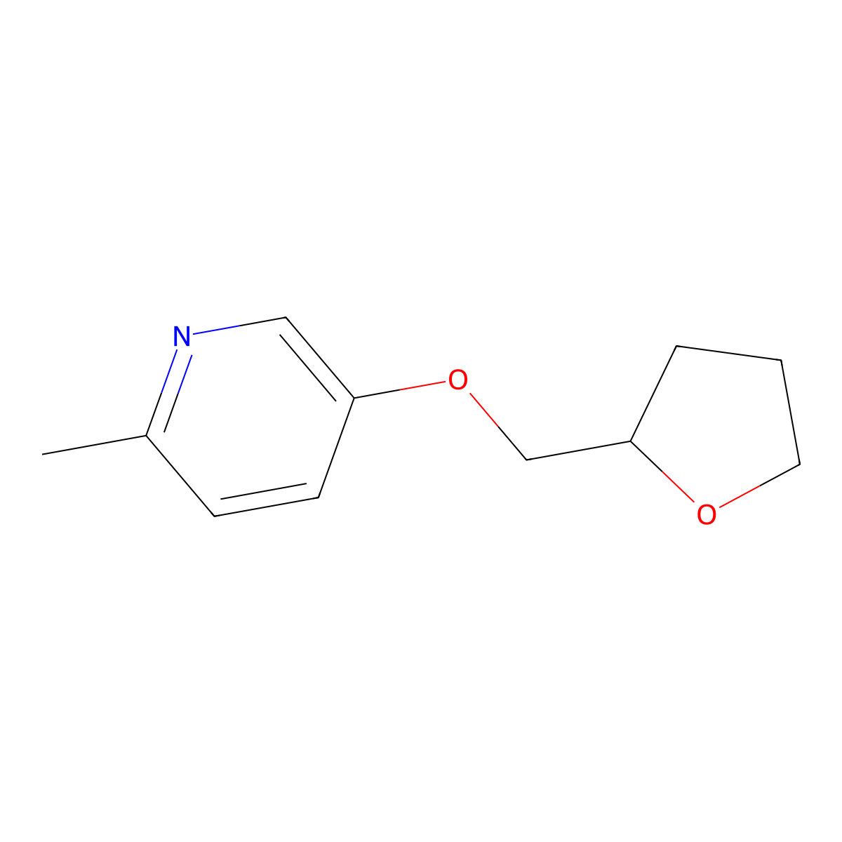 2-Methyl-5-[(oxolan-2-yl)methoxy]pyridine molecular structure, CAS 1934452-22-8