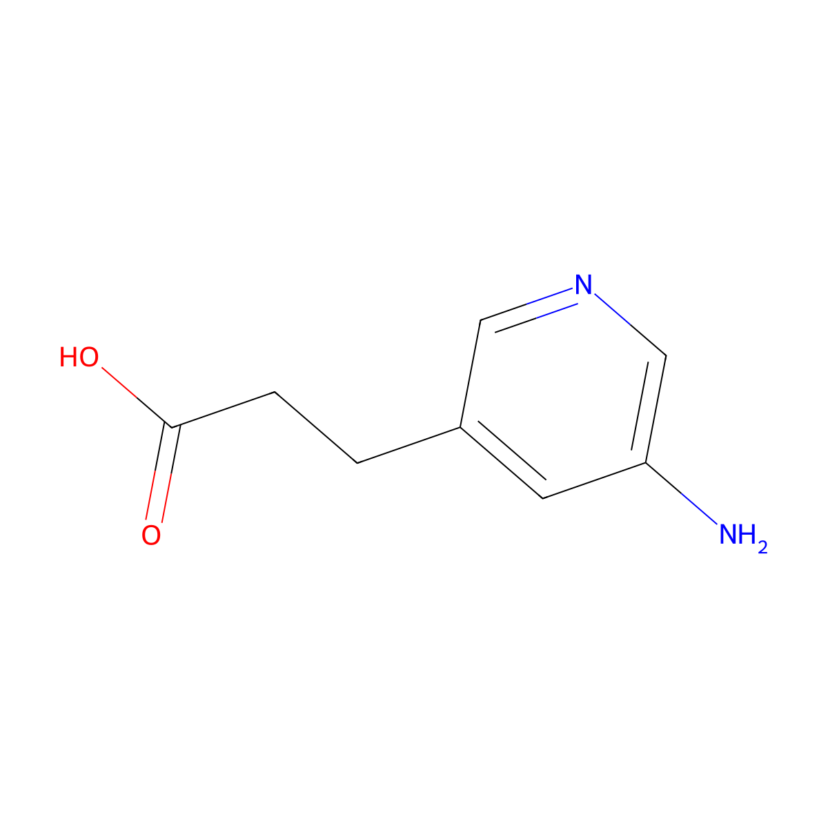 3-(5-Aminopyridin-3-yl)propanoic acid molecular structure, CAS 1934452-37-5