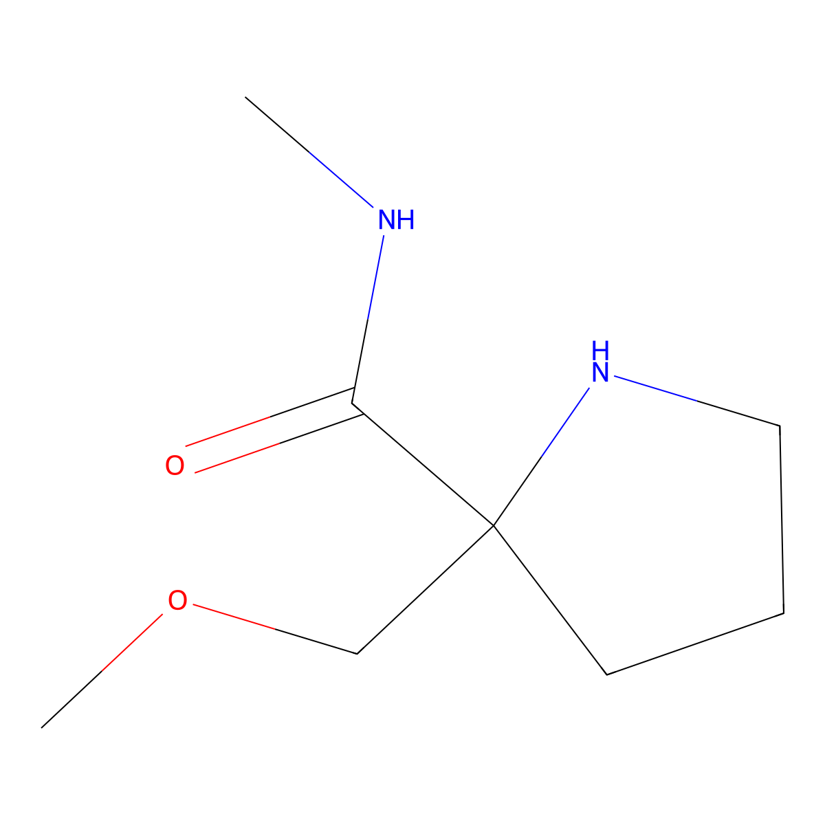 2-(Methoxymethyl)-N-methylpyrrolidine-2-carboxamide molecular structure, CAS 1934452-50-2