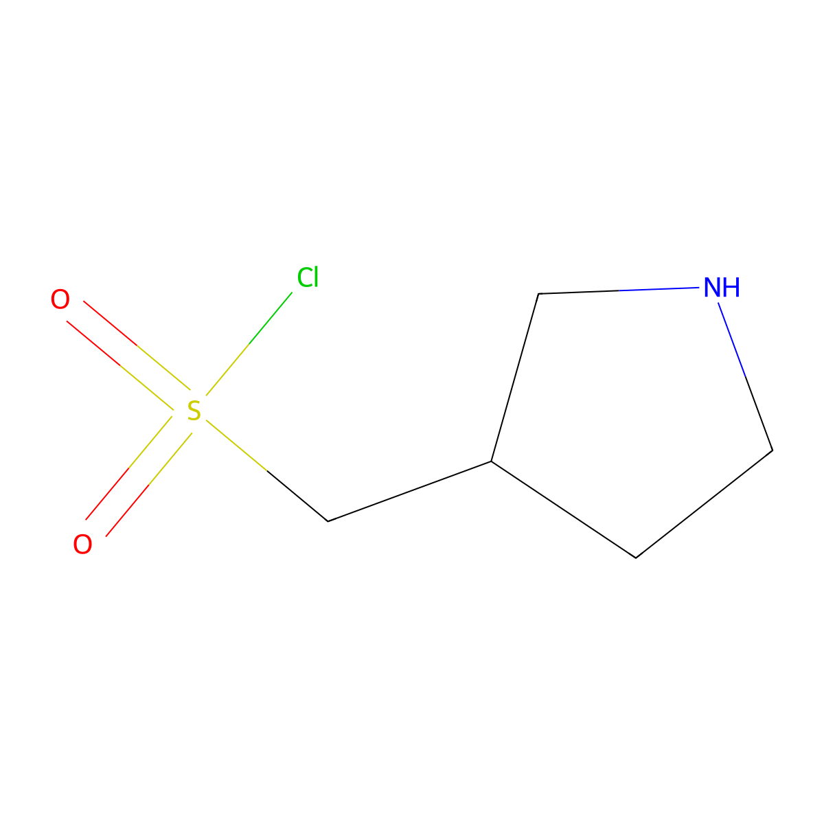 (Pyrrolidin-3-yl)methanesulfonyl chloride molecular structure, CAS 1934452-97-7