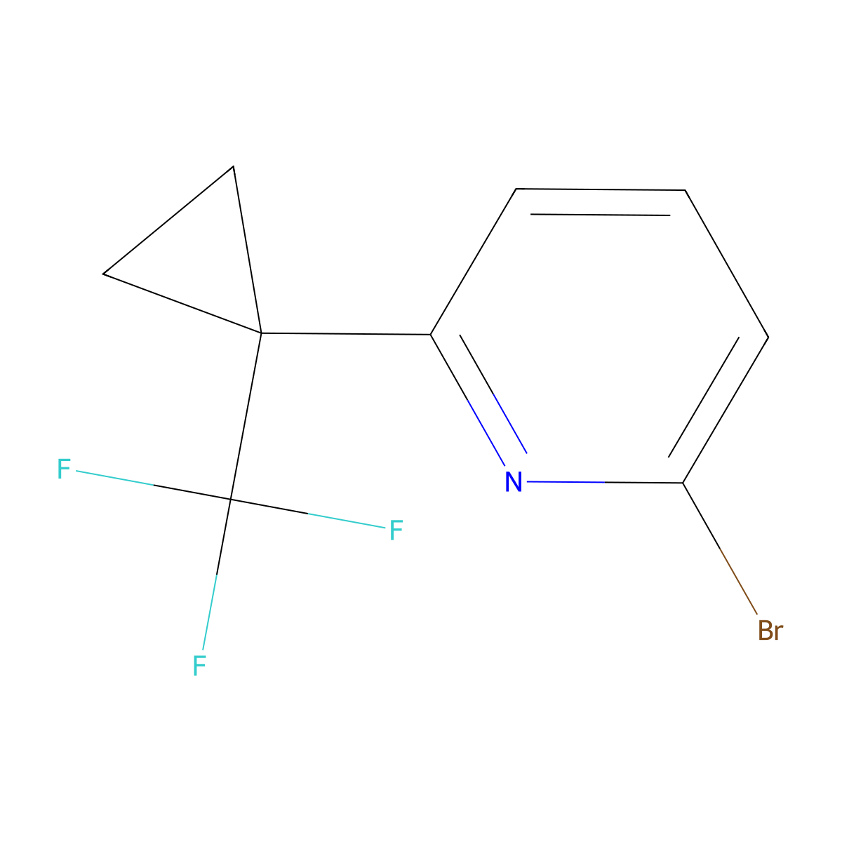 2-Bromo-6-(1-(trifluoromethyl)cyclopropyl)pyridine molecular structure, CAS 1934453-47-0