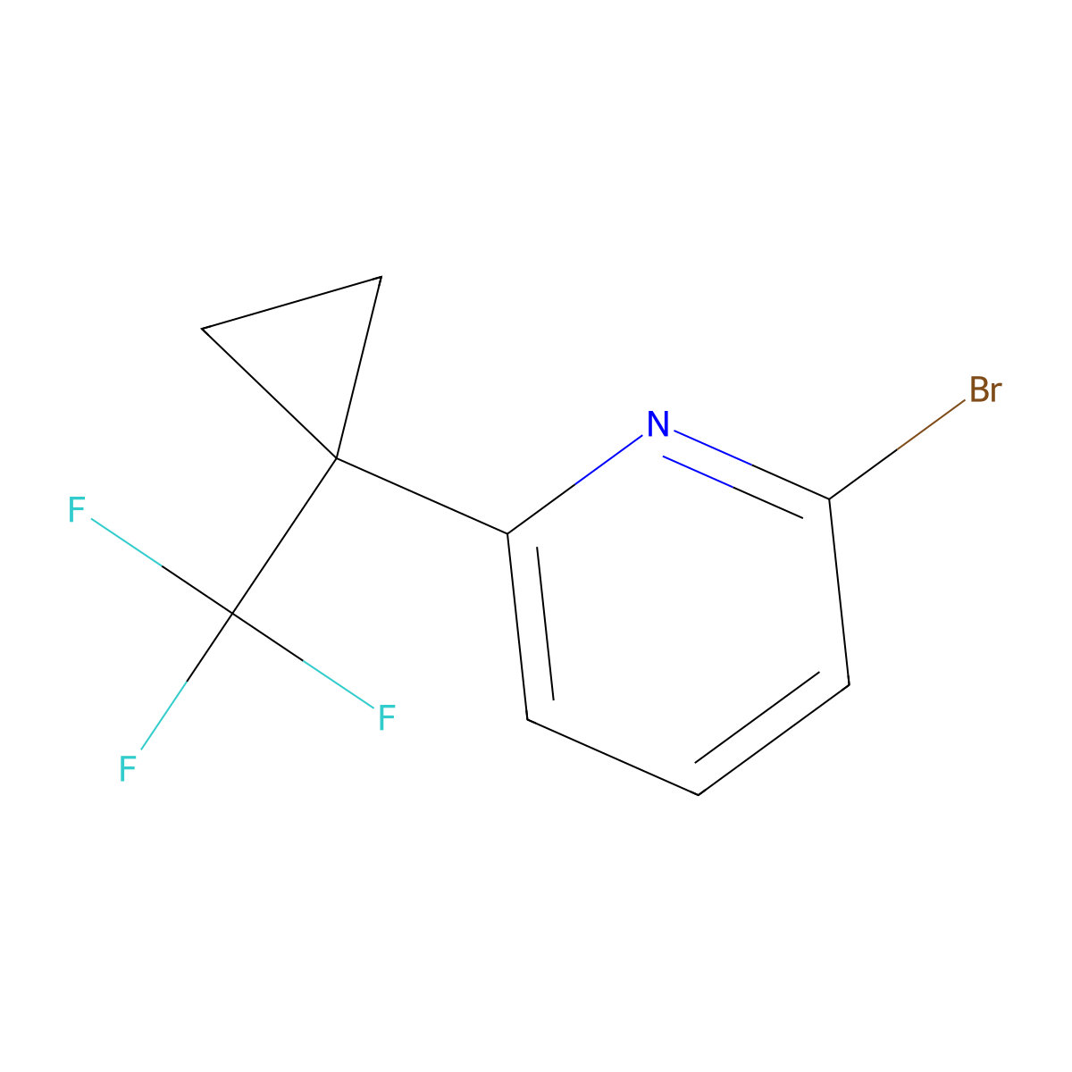 2-Bromo-6-(1-(trifluoromethyl)cyclopropyl)pyridine molecular structure, CAS 1934453-47-0