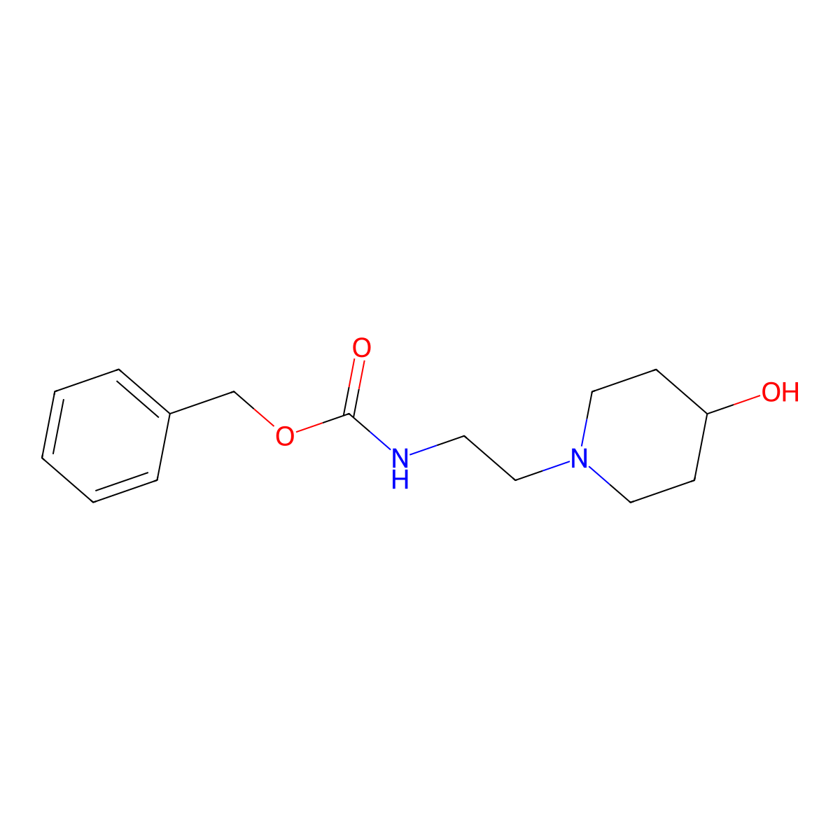 Benzyl (2-(4-hydroxypiperidin-1-yl)ethyl)carbamate molecular structure, CAS 1934454-72-4