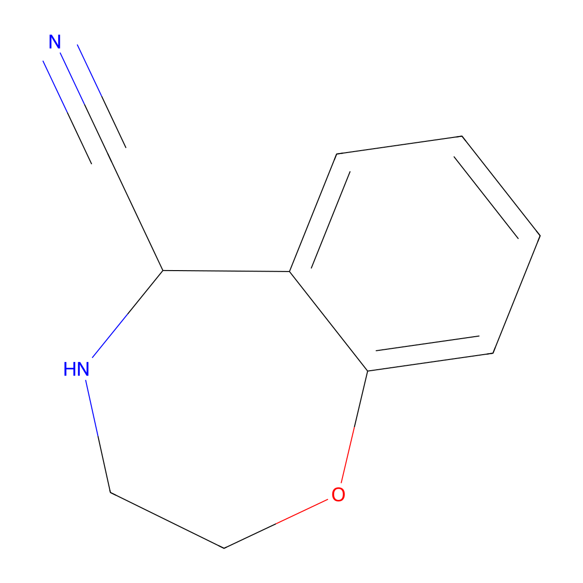 2,3,4,5-Tetrahydro-1,4-benzoxazepine-5-carbonitrile molecular structure, CAS 1934455-21-6