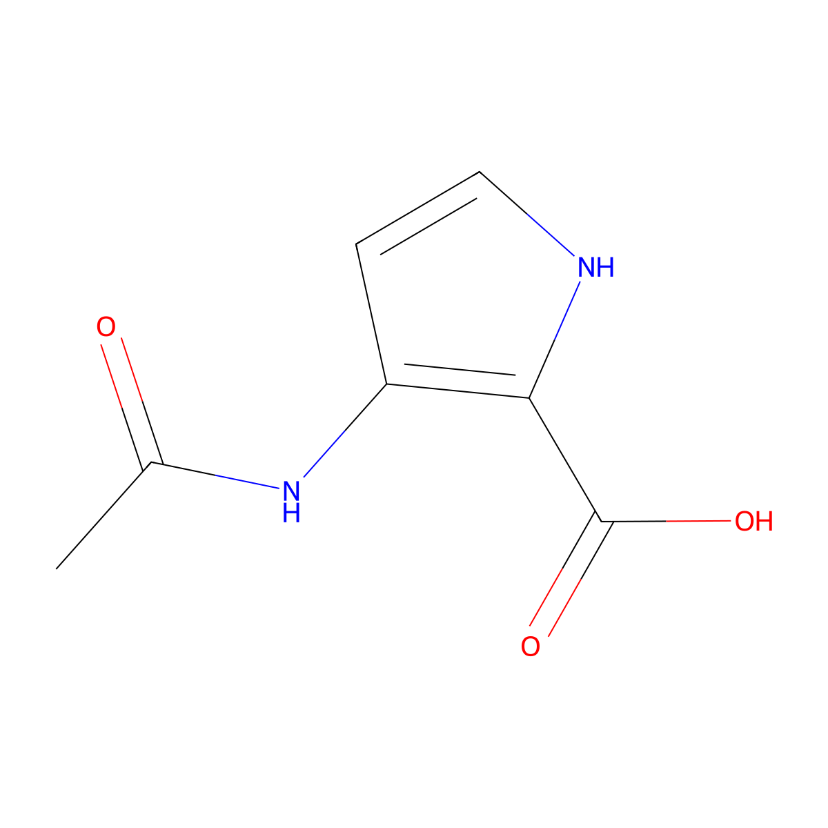 3-acetamido-1H-pyrrole-2-carboxylic acid molecular structure, CAS 1934456-69-5