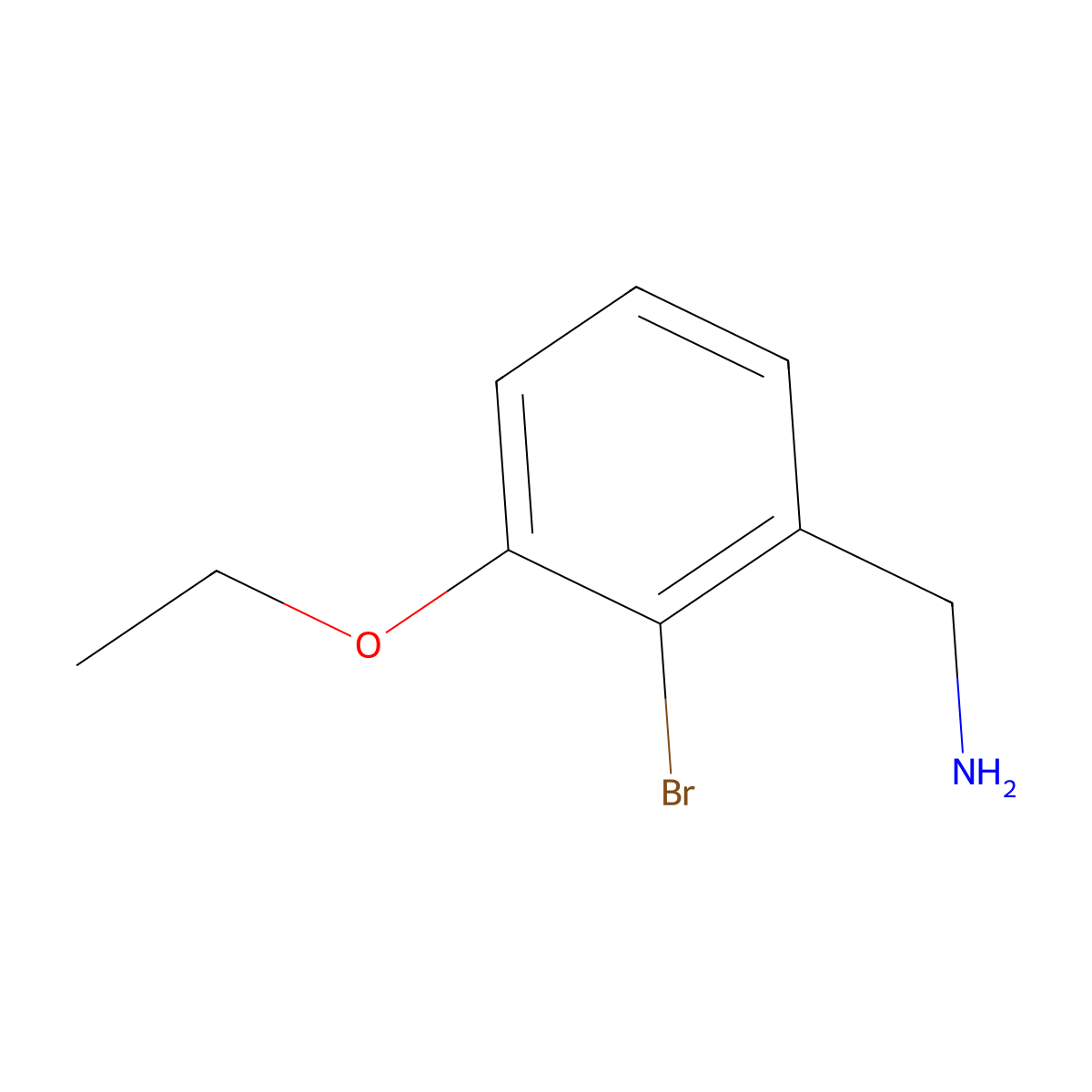 (2-Bromo-3-ethoxyphenyl)methanamine molecular structure, CAS 1934458-37-3