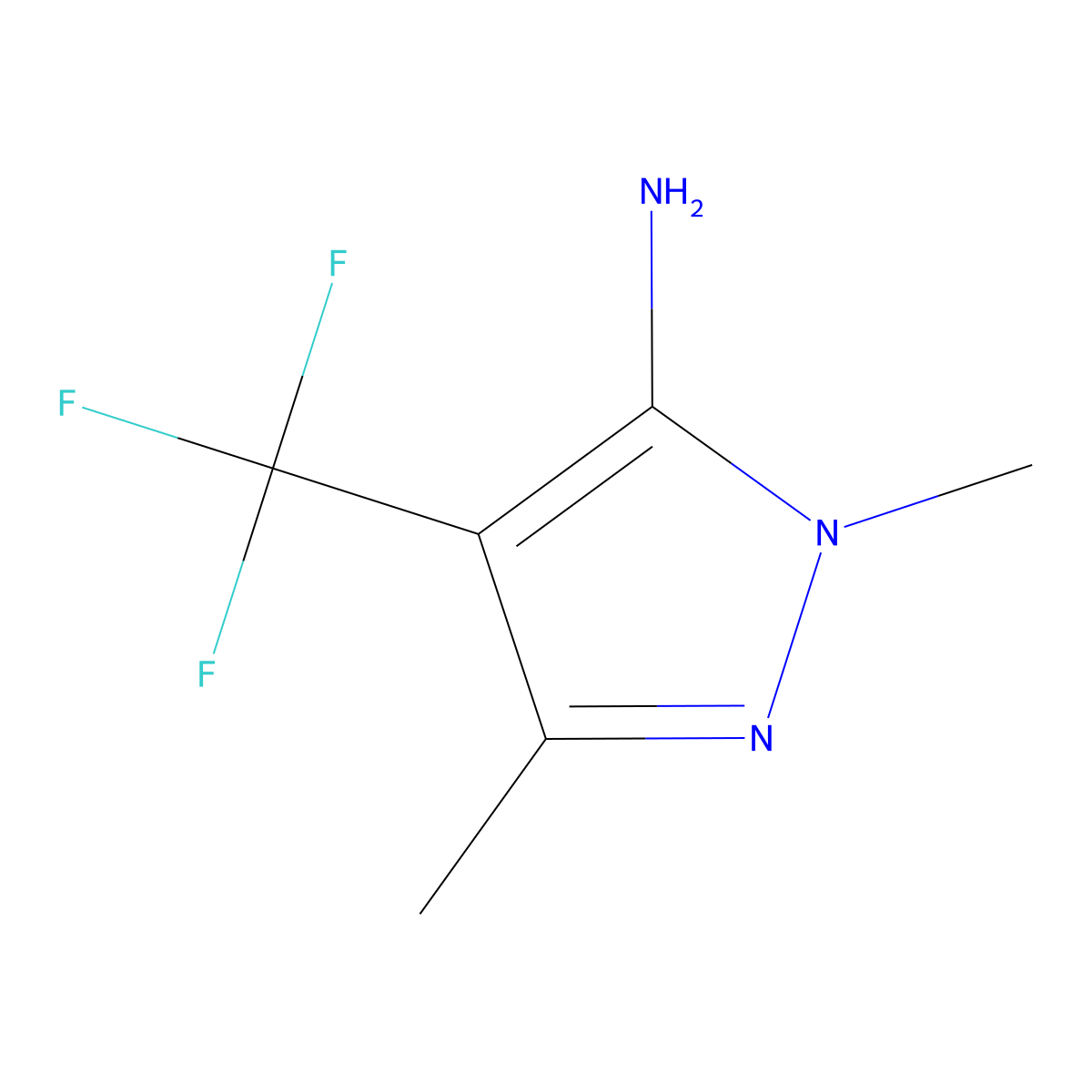 2,5-dimethyl-4-(trifluoromethyl)-2,3-dihydro-1H-pyrazol-3-imine molecular structure, CAS 1934458-45-3