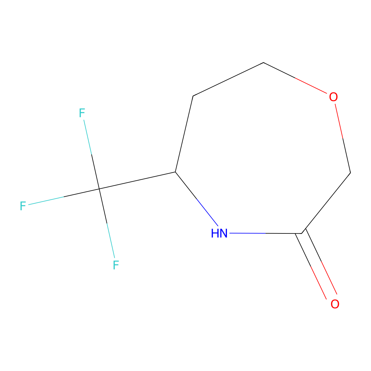 5-(Trifluoromethyl)-1,4-oxazepan-3-one molecular structure, CAS 1934458-60-2