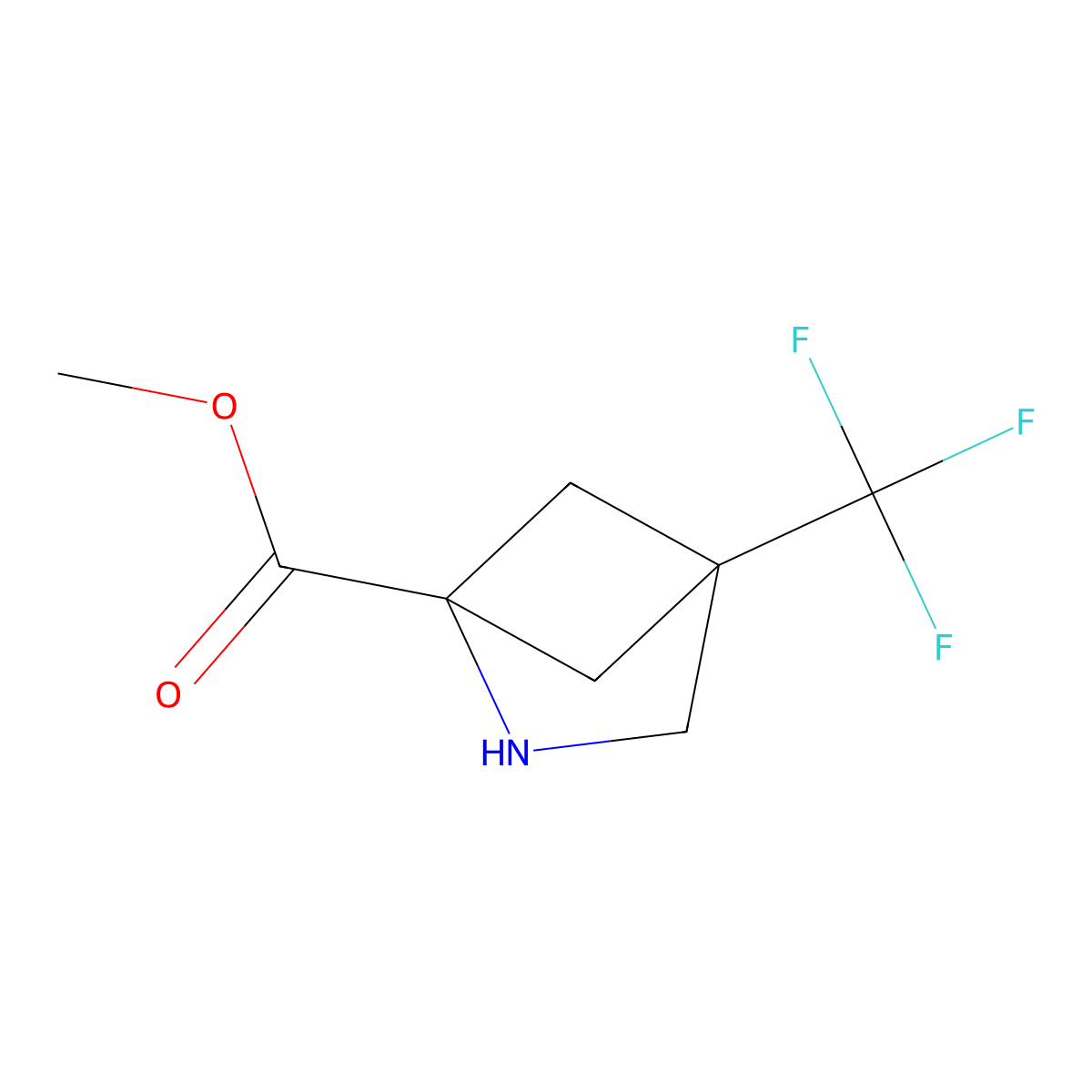 Methyl 4-(trifluoromethyl)-2-azabicyclo[2.1.1]hexane-1-carboxylate molecular structure, CAS 1934459-04-7