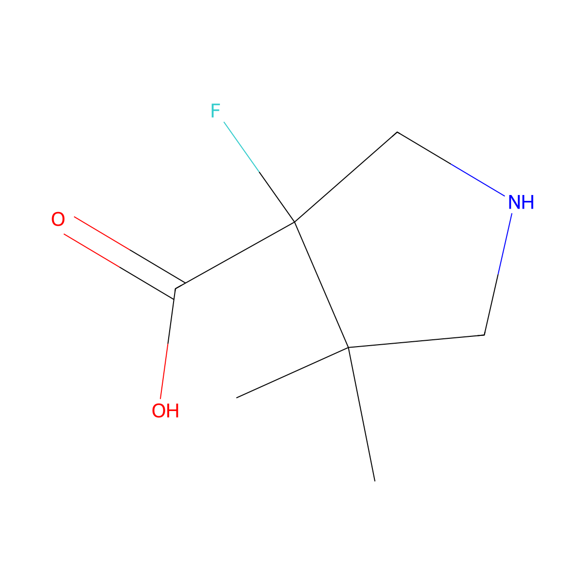 3-Fluoro-4,4-dimethylpyrrolidine-3-carboxylic acid molecular structure, CAS 1934461-98-9