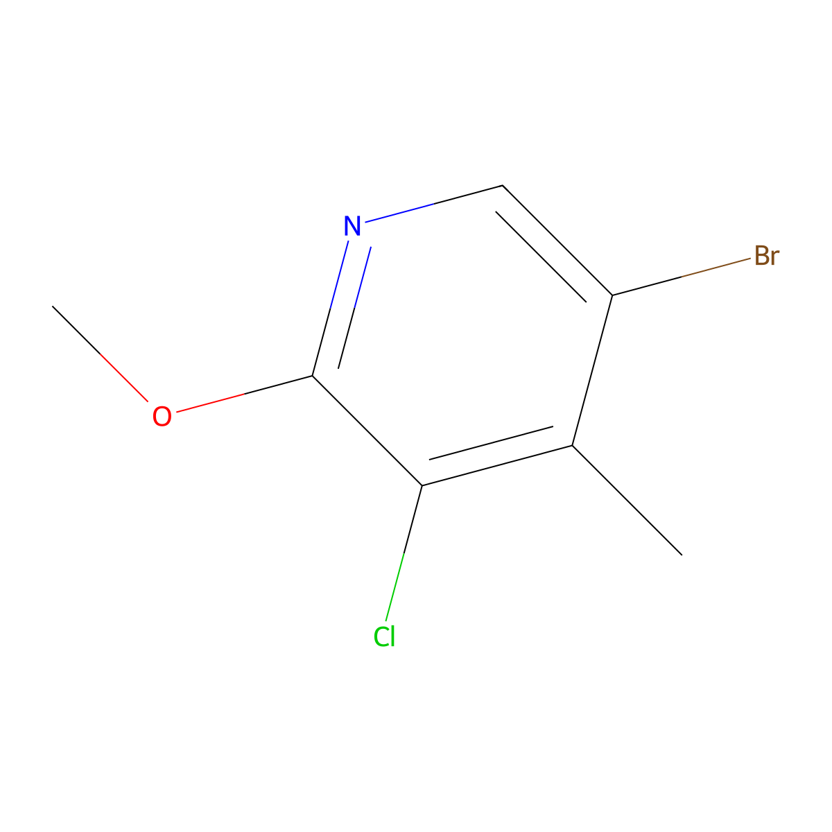 5-Bromo-3-chloro-2-methoxy-4-methylpyridine molecular structure, CAS 1934462-91-5