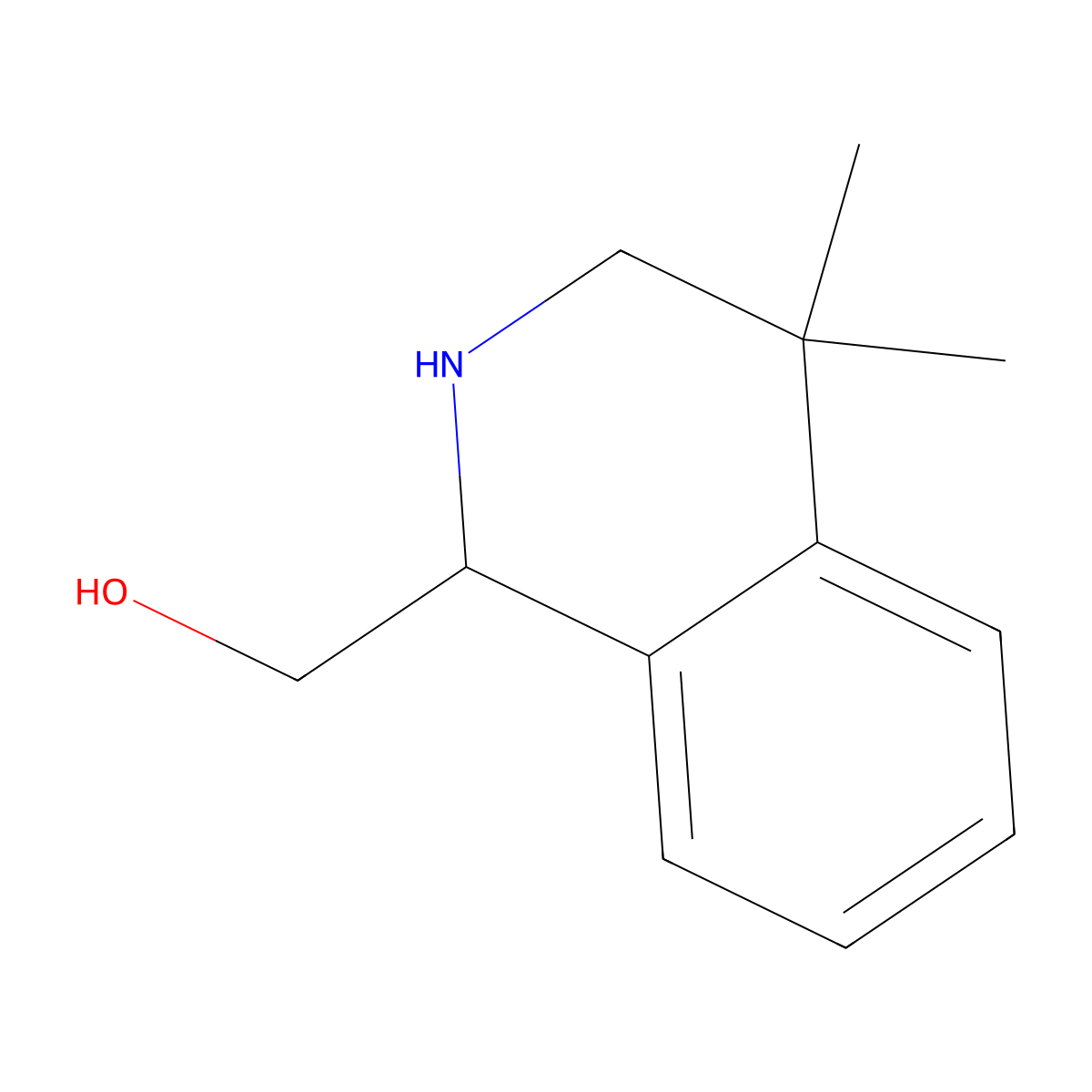 (4,4-Dimethyl-1,2,3,4-tetrahydroisoquinolin-1-yl)methanol molecular structure, CAS 1934466-90-6