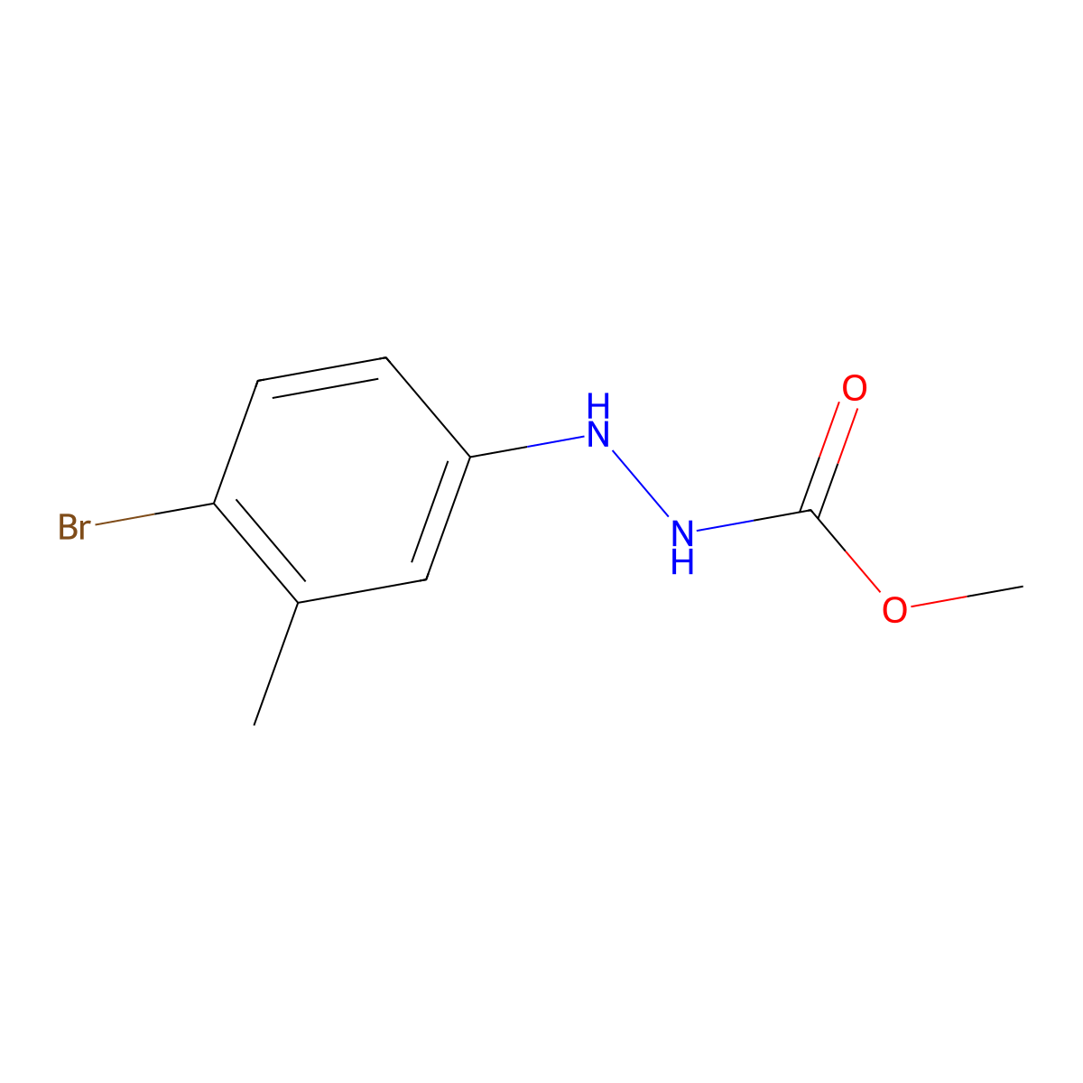 Methyl 2-(4-bromo-3-methylphenyl)hydrazinecarboxylate molecular structure, CAS 1934470-81-1