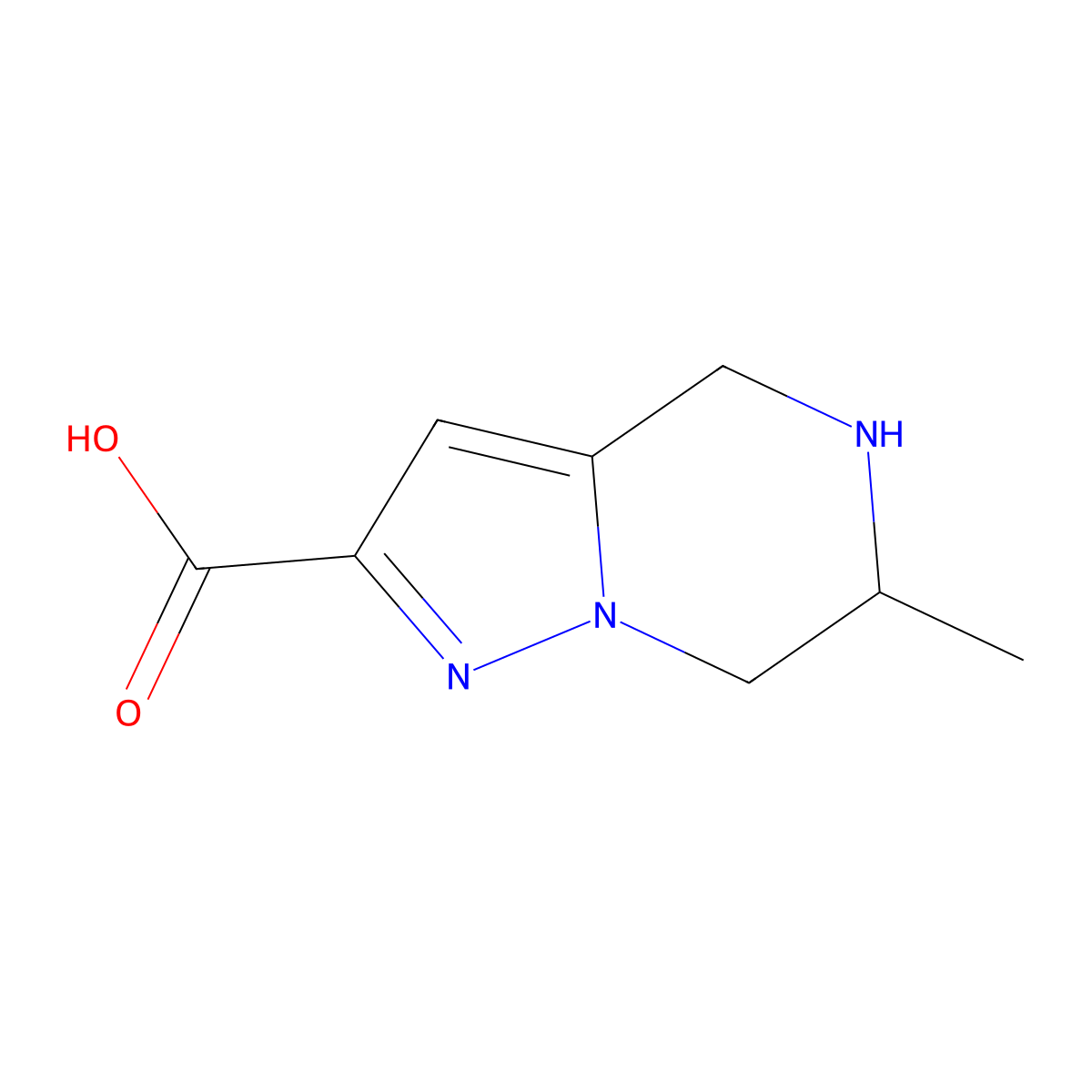6-Methyl-4,5,6,7-tetrahydropyrazolo[1,5-a]pyrazine-2-carboxylic acid molecular structure, CAS 1934475-26-9