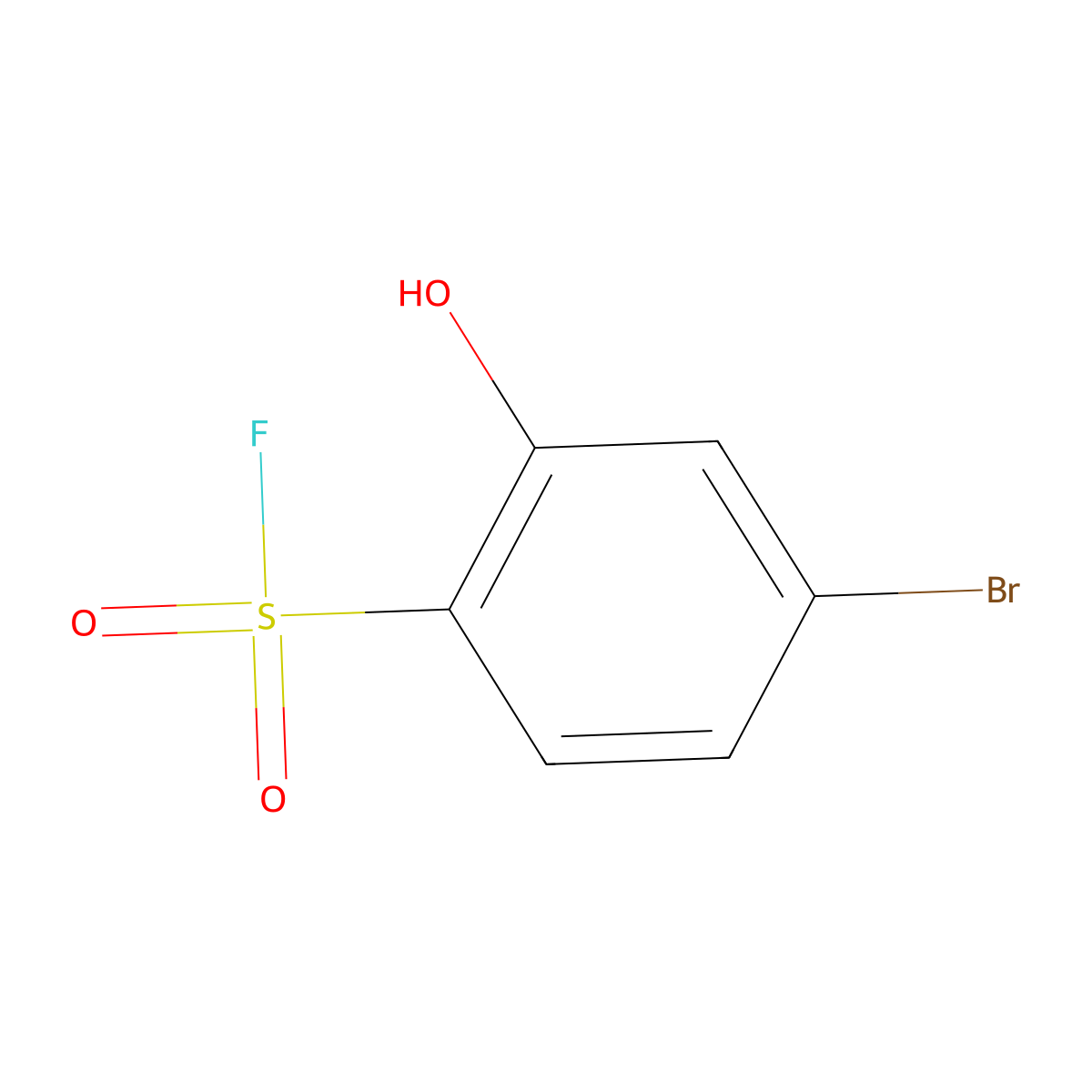 4-Bromo-2-hydroxybenzene-1-sulfonyl fluoride molecular structure, CAS 1934479-49-8