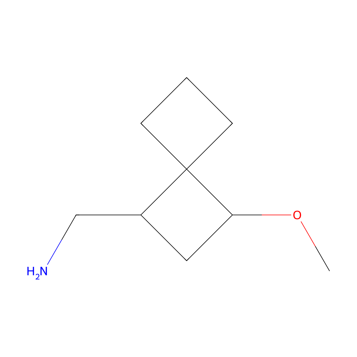 1-{3-Methoxyspiro[3.3]heptan-1-yl}methanamine molecular structure, CAS 1934479-59-0