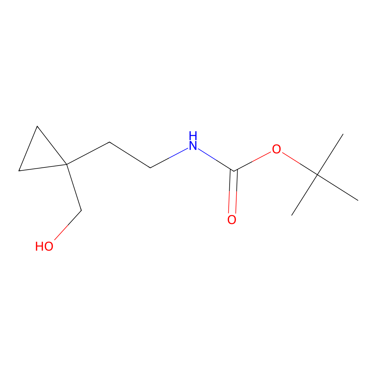 tert-butyl N-{2-[1-(hydroxymethyl)cyclopropyl]ethyl}carbamate molecular structure, CAS 1934483-16-5