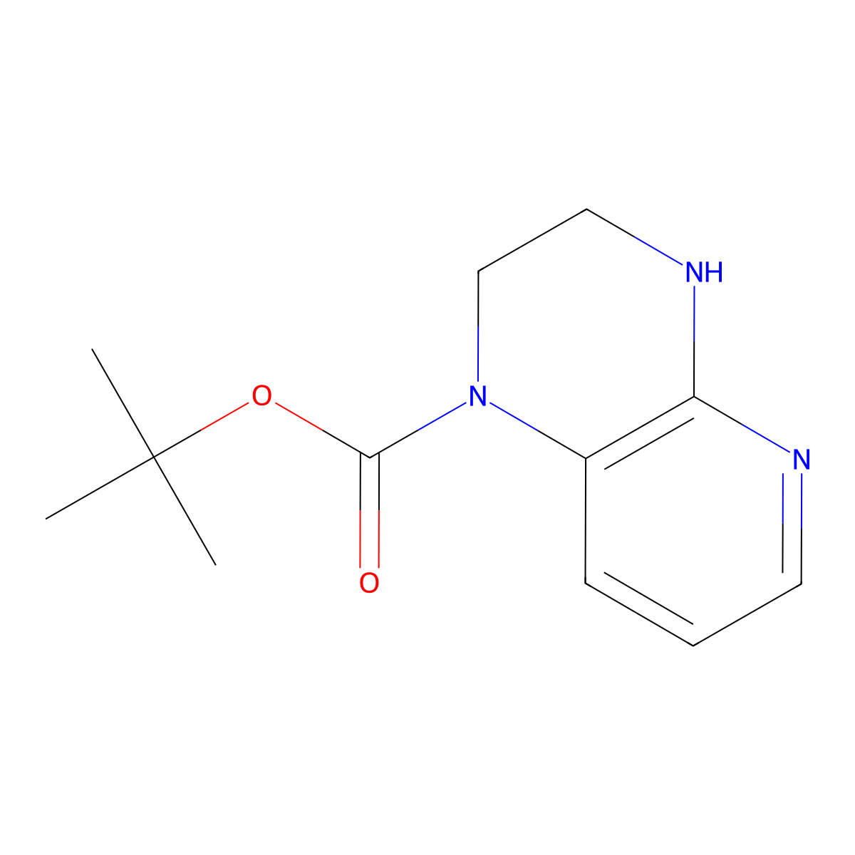 tert-butyl 1H,2H,3H,4H-pyrido(2,3-b)pyrazine-1-carboxylate molecular structure, CAS 1934485-48-9
