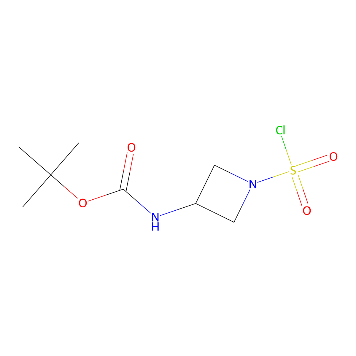 Tert-butyl N-(1-chlorosulfonylazetidin-3-yl)carbamate molecular structure, CAS 1934496-78-2