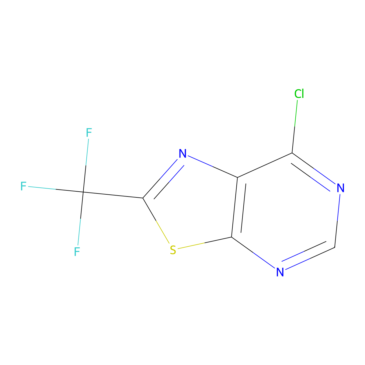 7-Chloro-2-(trifluoromethyl)-(1,3)thiazolo(5,4-d)pyrimidine molecular structure, CAS 1934497-36-5