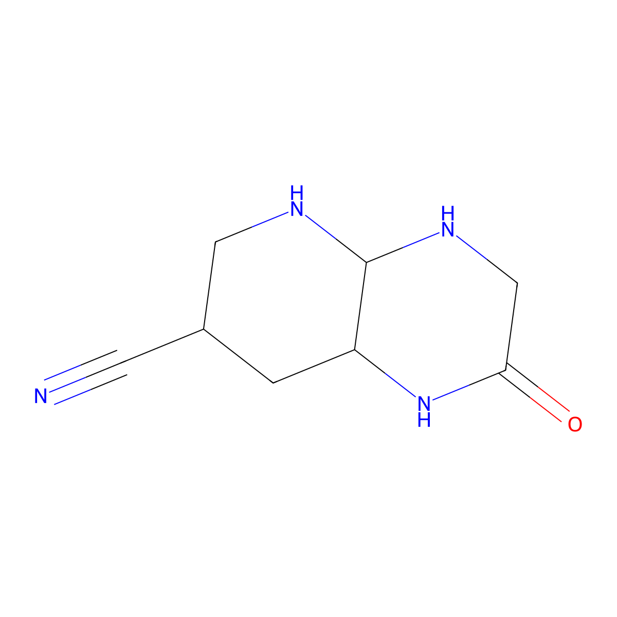2-Oxodecahydropyrido[2,3-b]pyrazine-7-carbonitrile molecular structure, CAS 1934498-50-6