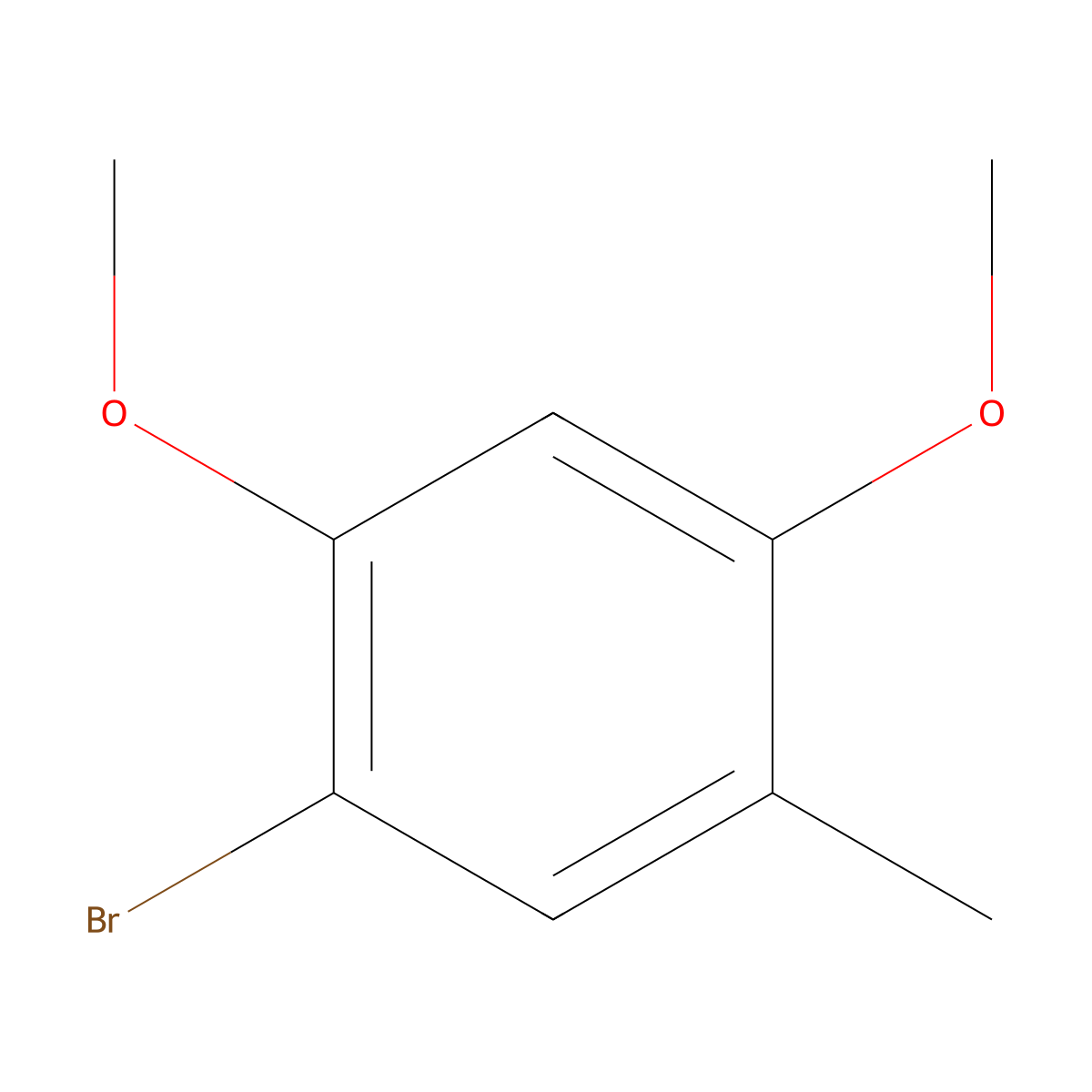1-Bromo-2,4-dimethoxy-5-methylbenzene molecular structure, CAS 19345-87-0
