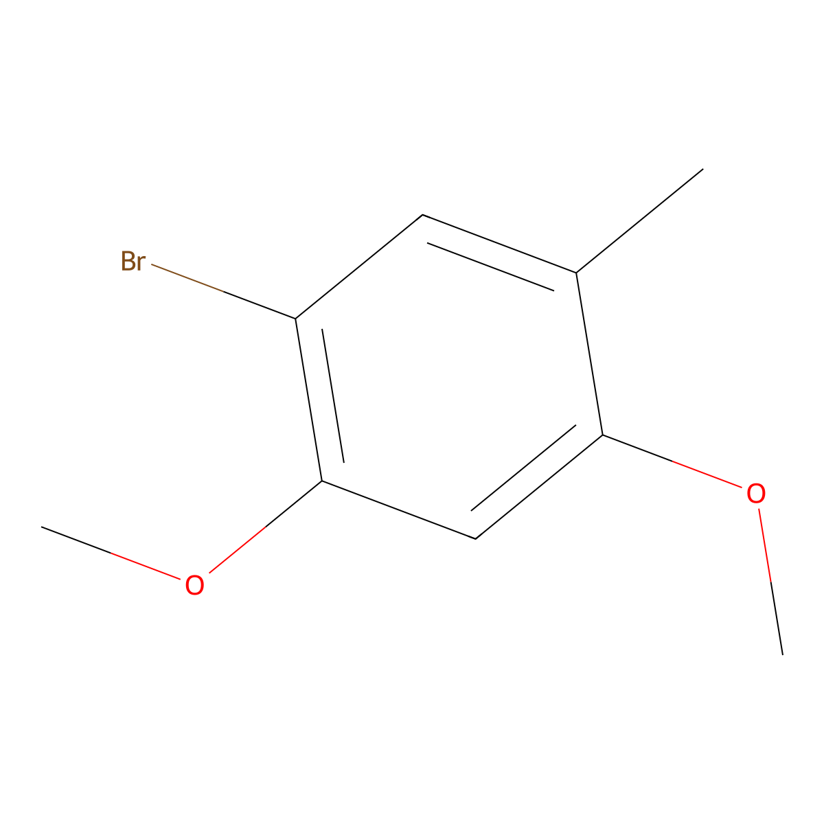 1-Bromo-2,4-dimethoxy-5-methylbenzene molecular structure, CAS 19345-87-0