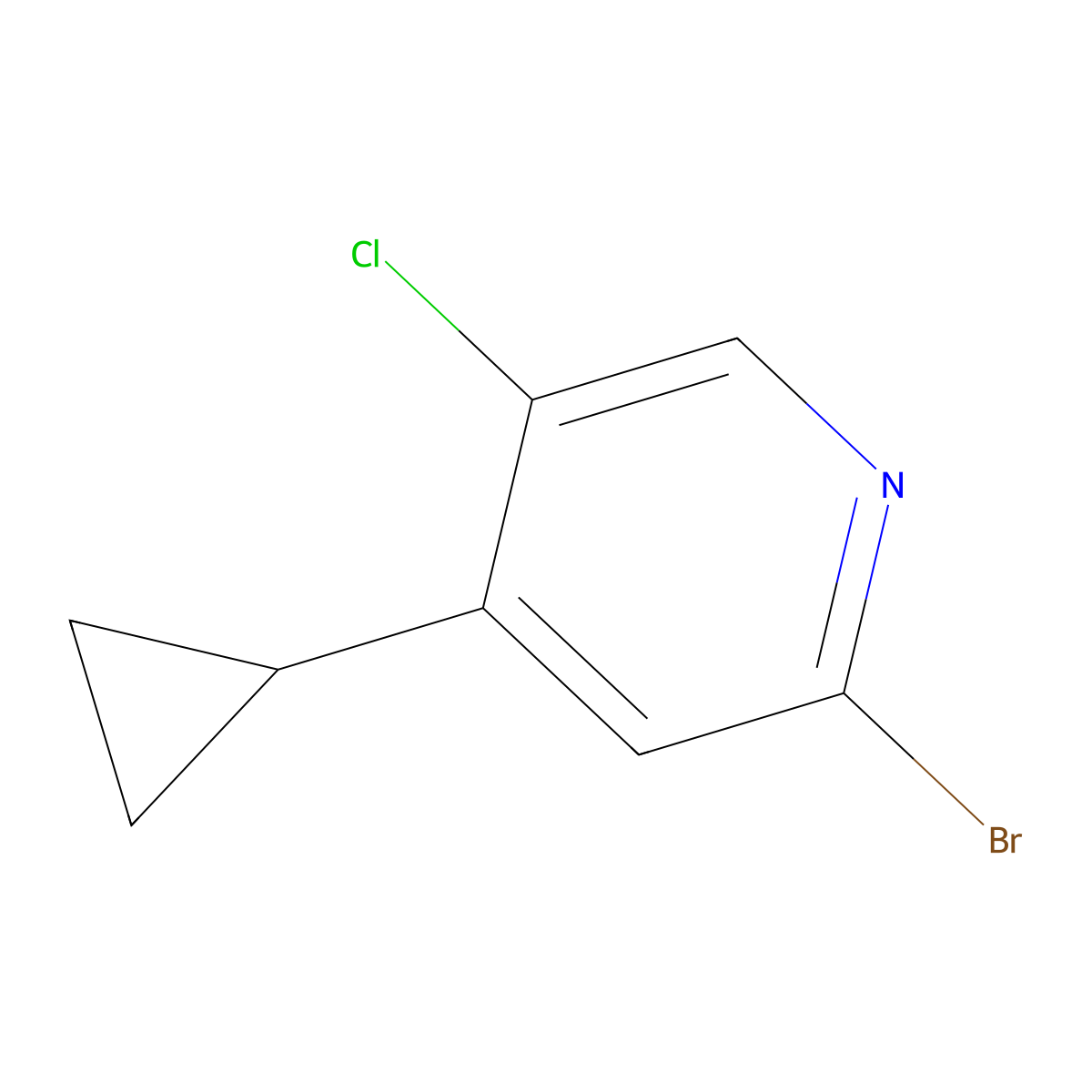 2-Bromo-5-chloro-4-cyclopropylpyridine molecular structure, CAS 1934500-72-7