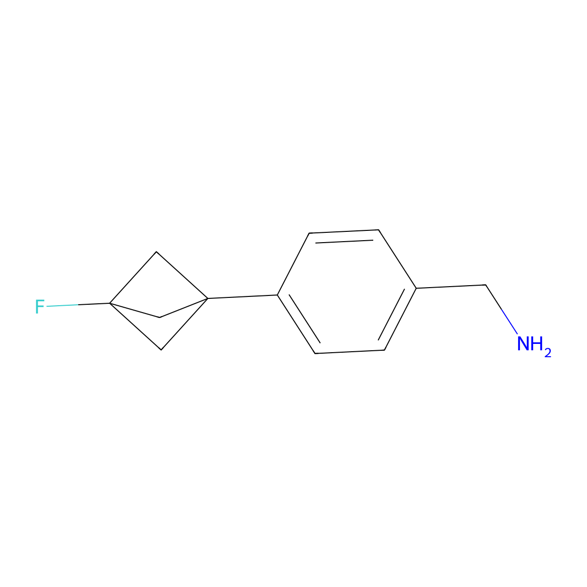 (4-(3-Fluorobicyclo[1.1.1]pentan-1-yl)phenyl)methanamine molecular structure, CAS 1934501-42-4