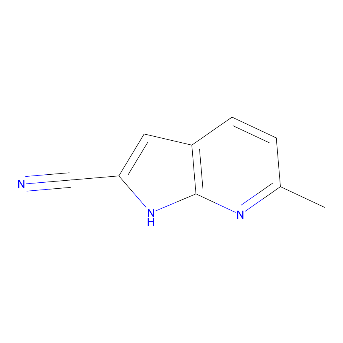 6-Methyl-1H-pyrrolo[2,3-b]pyridine-2-carbonitrile molecular structure, CAS 1934502-28-9
