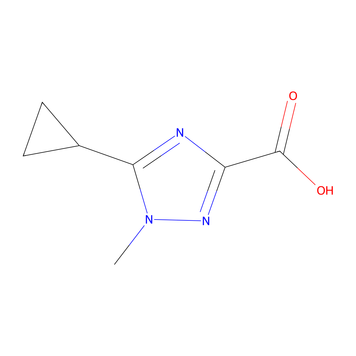 5-Cyclopropyl-1-methyl-1H-1,2,4-triazole-3-carboxylic acid molecular structure, CAS 1934505-48-2