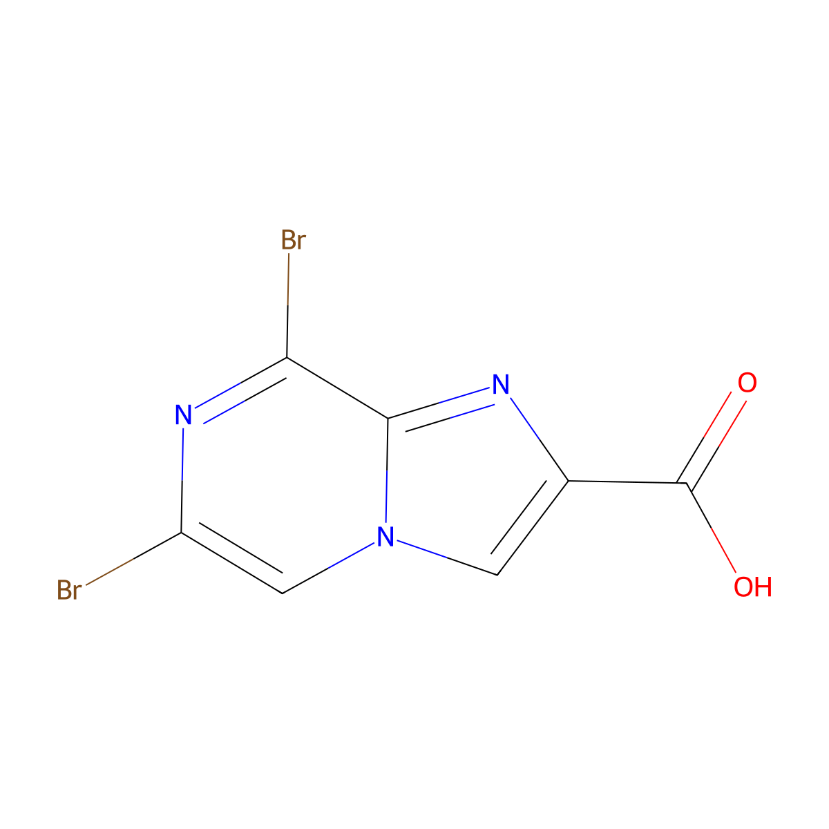 6,8-Dibromoimidazo[1,2-a]pyrazine-2-carboxylic acid molecular structure, CAS 1934505-71-1