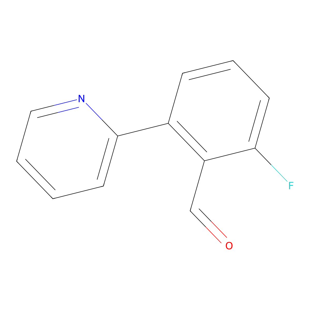 2-Fluoro-6-(pyridin-2-yl)benzaldehyde molecular structure, CAS 1934511-23-5