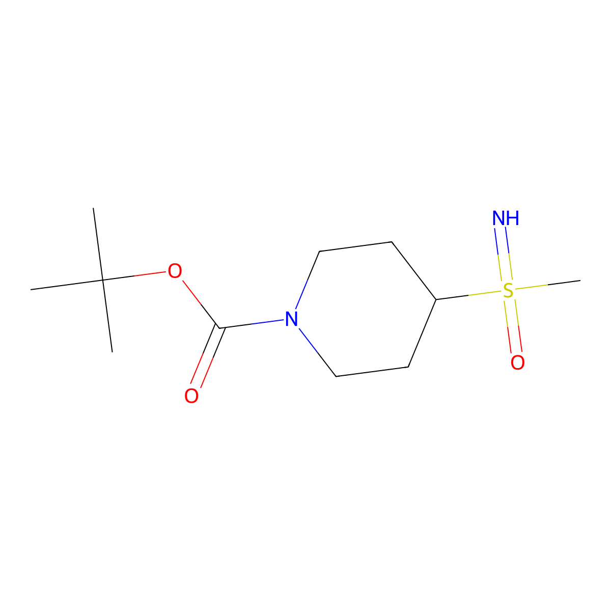 Tert-butyl 4-(imino(methyl)oxo-lambda6-sulfanyl)piperidine-1-carboxylate molecular structure, CAS 1934513-55-9