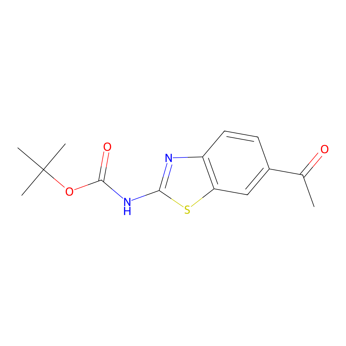 tert-butyl N-(6-acetyl-1,3-benzothiazol-2-yl)carbamate molecular structure, CAS 1934516-29-6