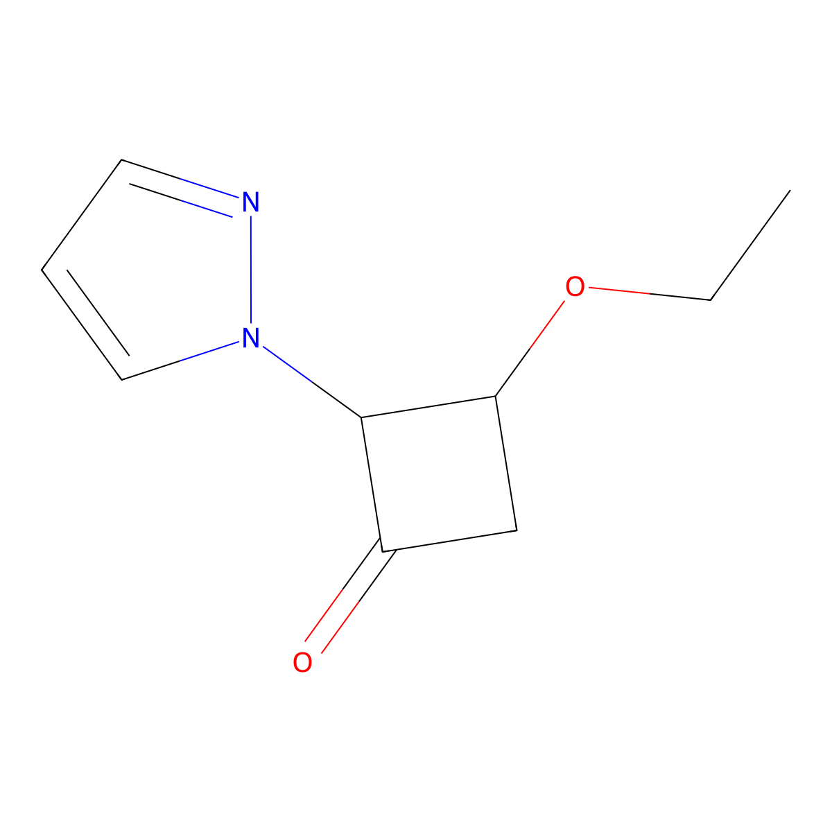 3-Ethoxy-2-(1H-pyrazol-1-yl)cyclobutan-1-one molecular structure, CAS 1934517-01-7