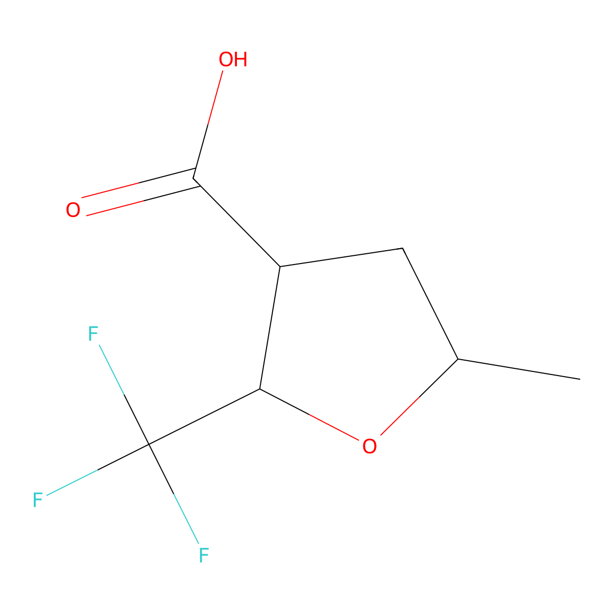 5-Methyl-2-(trifluoromethyl)oxolane-3-carboxylic acid molecular structure, CAS 1934521-12-6