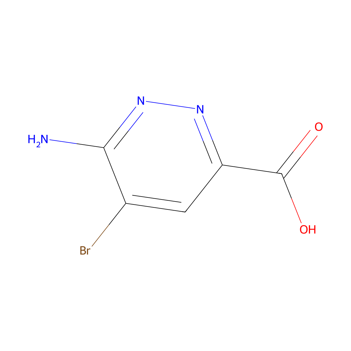 6-Amino-5-bromopyridazine-3-carboxylic acid molecular structure, CAS 1934521-17-1
