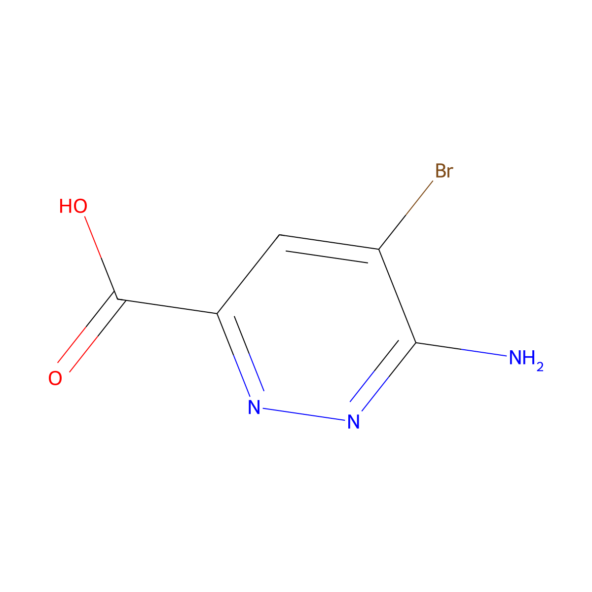 6-Amino-5-bromopyridazine-3-carboxylic acid molecular structure, CAS 1934521-17-1