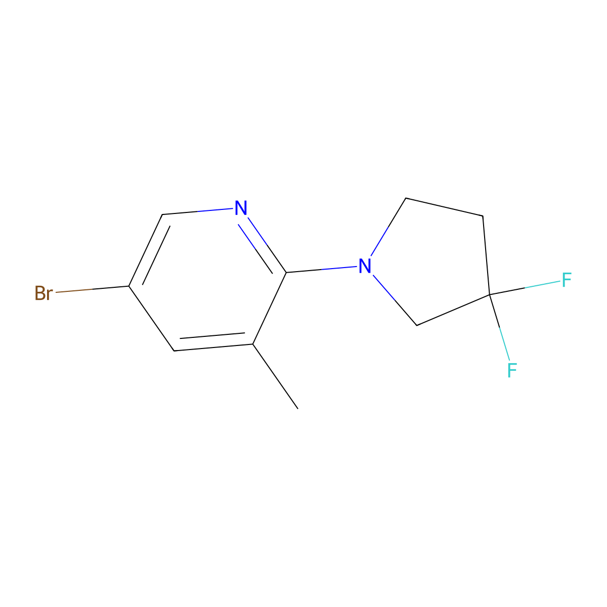 5-Bromo-2-(3,3-difluoropyrrolidin-1-yl)-3-methylpyridine molecular structure, CAS 1934522-21-0