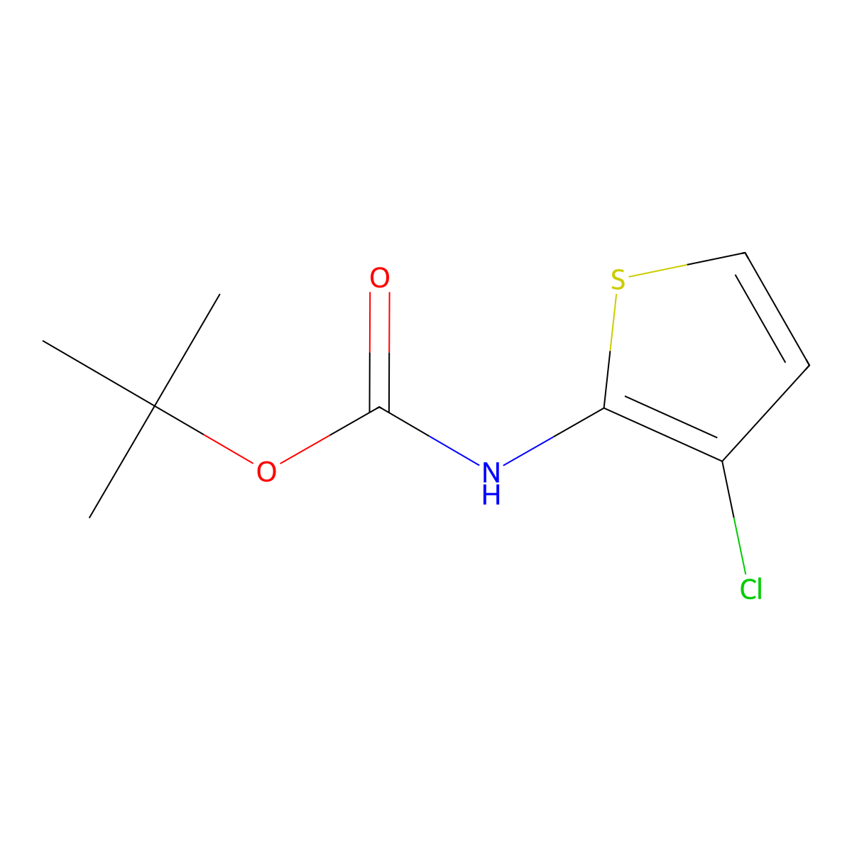 tert-butyl N-(3-chlorothiophen-2-yl)carbamate molecular structure, CAS 1934522-73-2