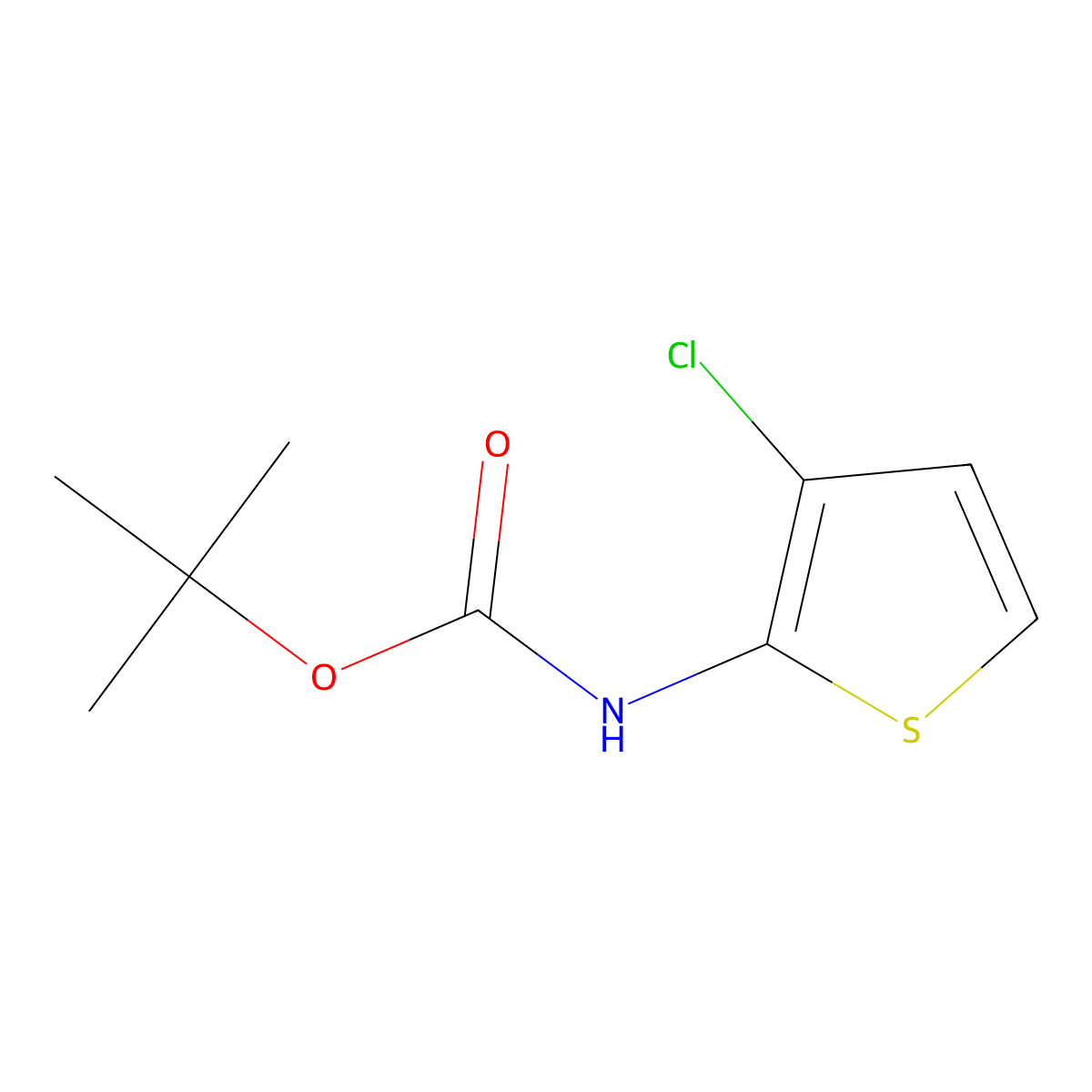 tert-butyl N-(3-chlorothiophen-2-yl)carbamate molecular structure, CAS 1934522-73-2