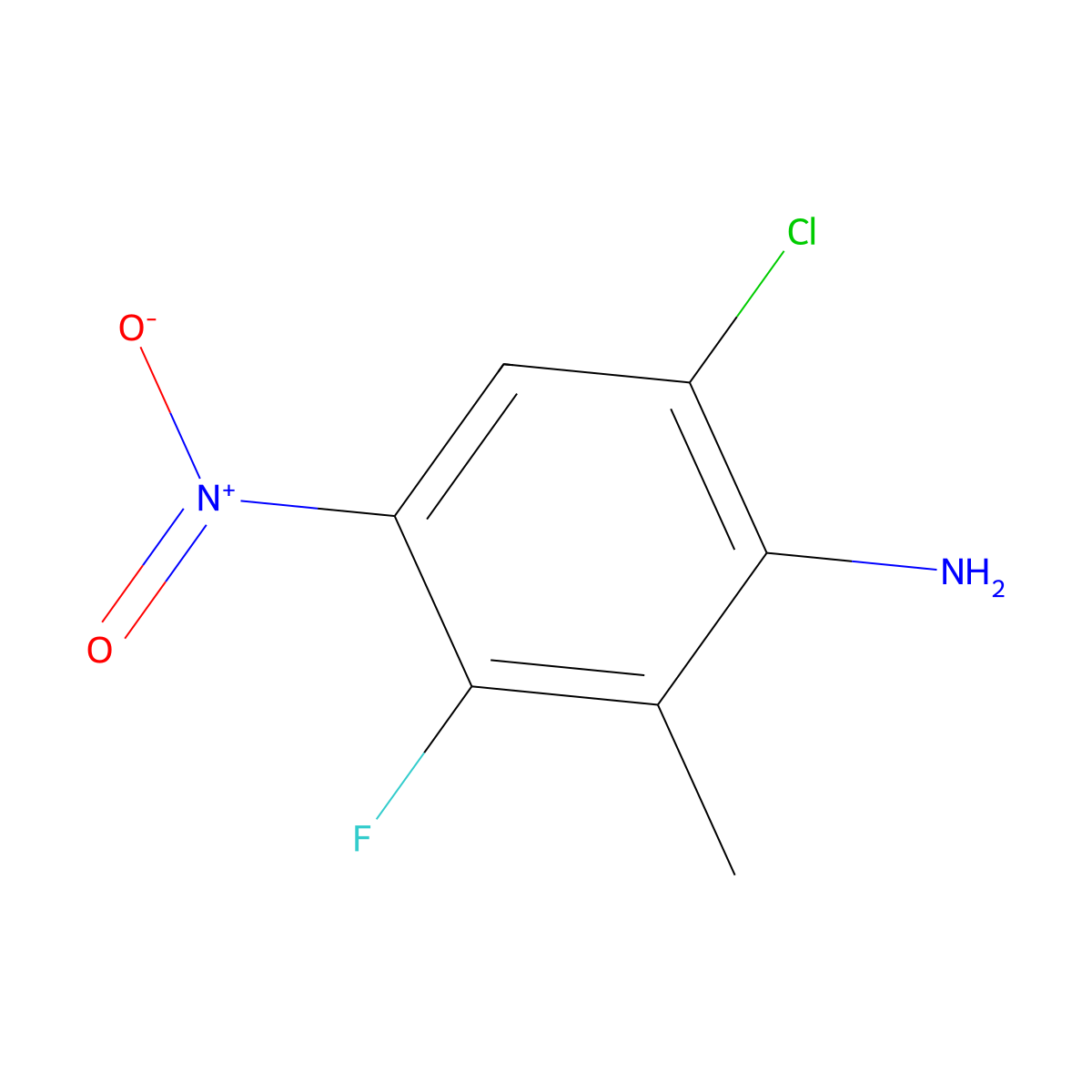 6-Chloro-3-fluoro-2-methyl-4-nitroaniline molecular structure, CAS 1934524-25-0