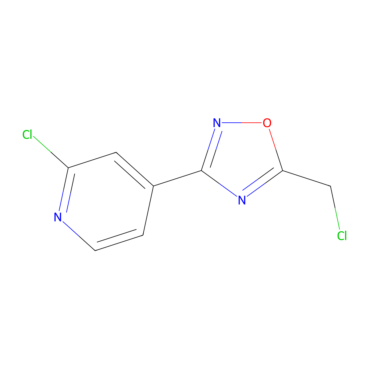 5-(Chloromethyl)-3-(2-chloropyridin-4-yl)-1,2,4-oxadiazole molecular structure, CAS 1934524-37-4