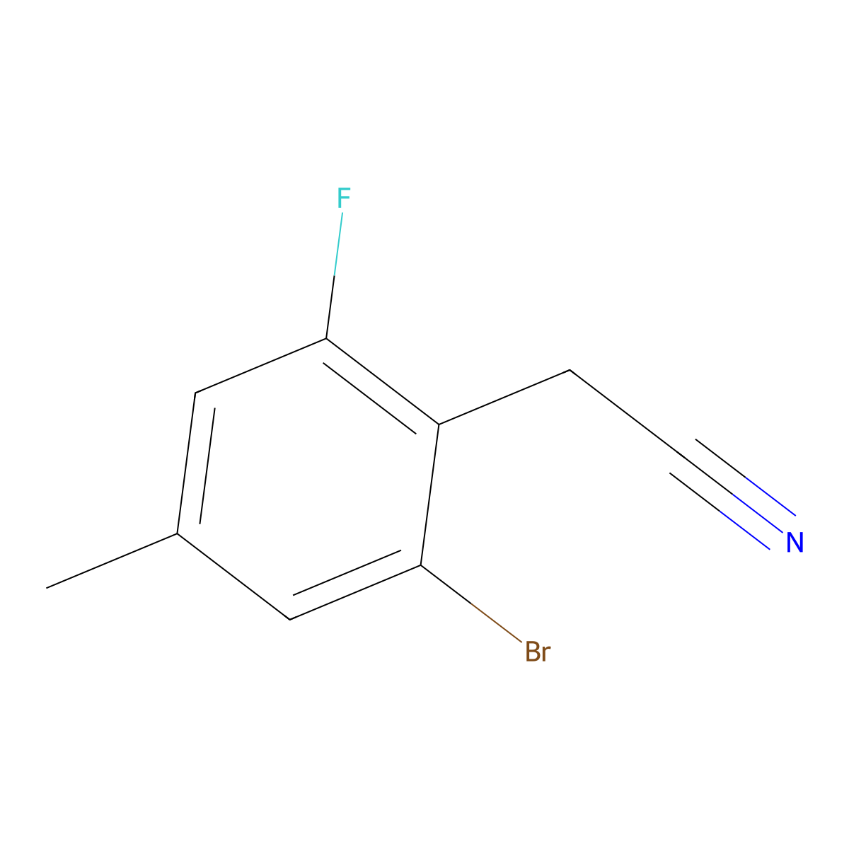 2-(2-Bromo-6-fluoro-4-methylphenyl)acetonitrile molecular structure, CAS 1934525-08-2