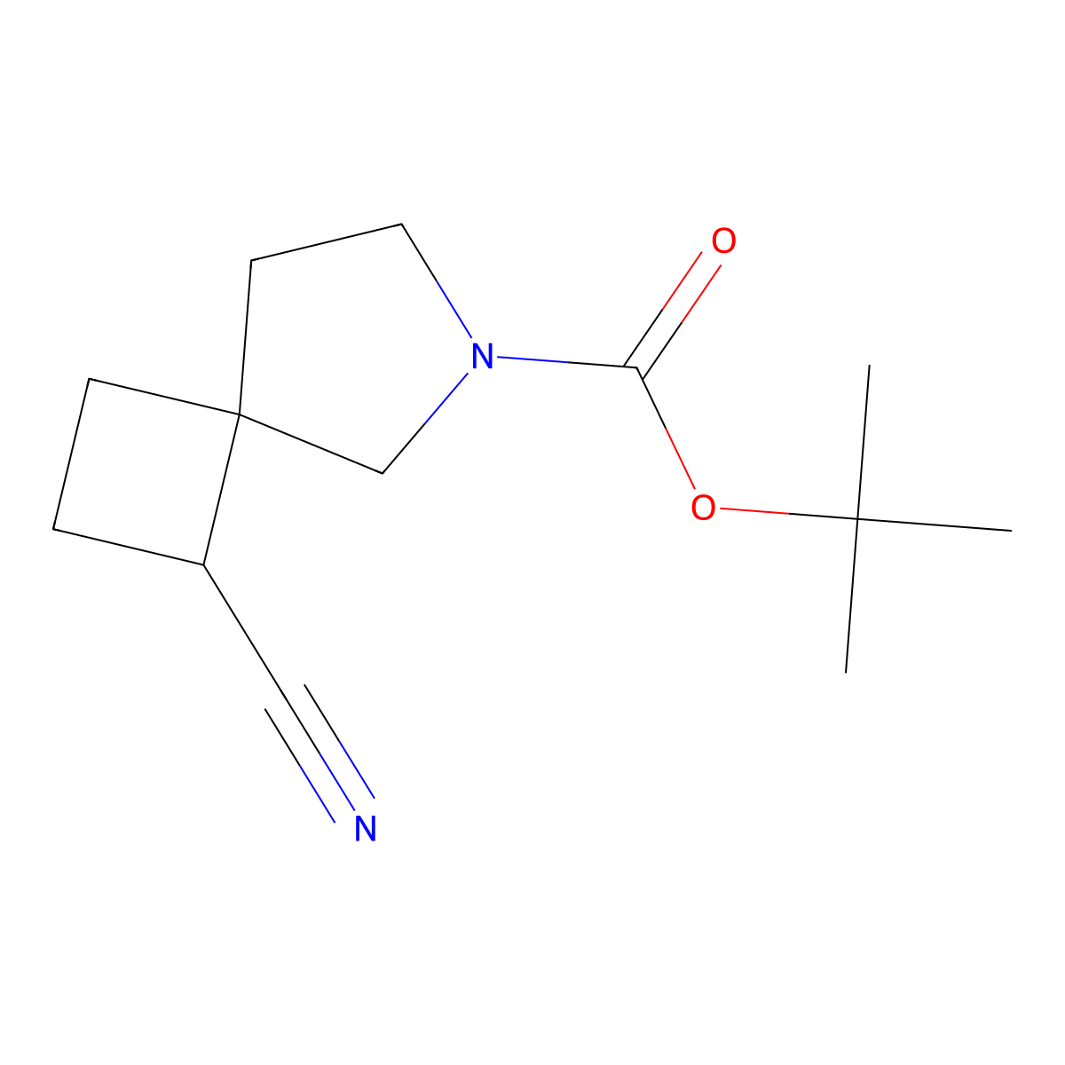 Tert-butyl 1-cyano-6-azaspiro[3.4]octane-6-carboxylate molecular structure, CAS 1934526-49-4