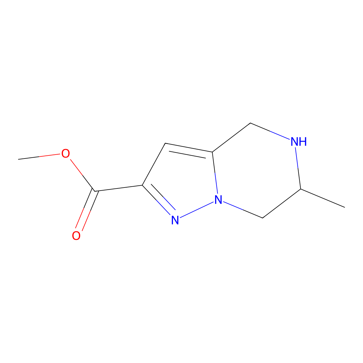 Methyl 6-methyl-4,5,6,7-tetrahydropyrazolo[1,5-a]pyrazine-2-carboxylate molecular structure, CAS 1934528-34-3