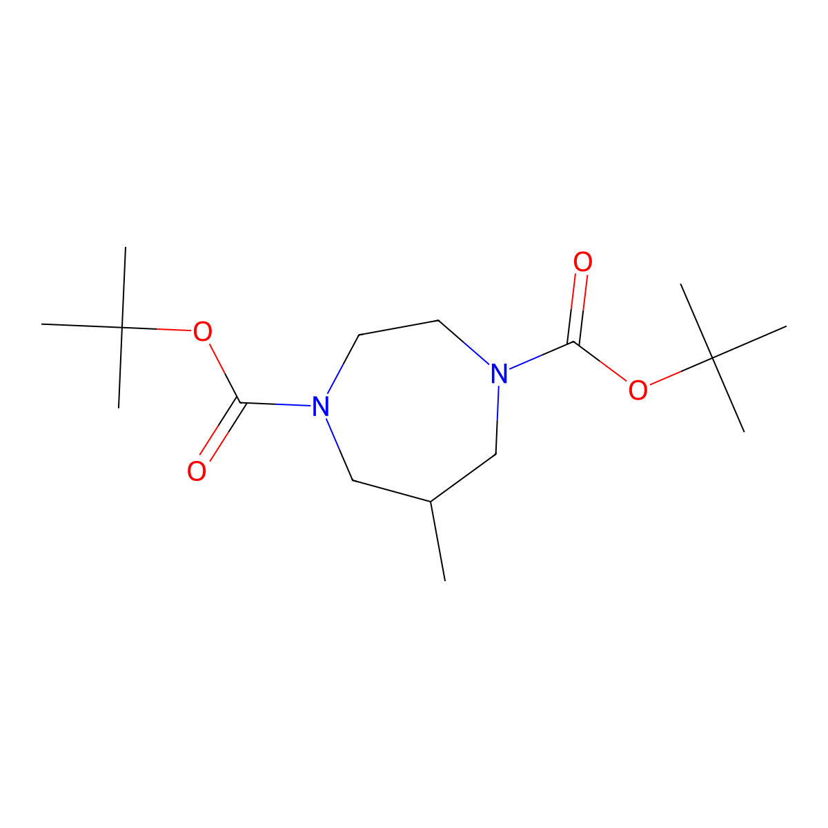 DI-Tert-butyl 6-methyl-1,4-diazepane-1,4-dicarboxylate molecular structure, CAS 1934530-83-2