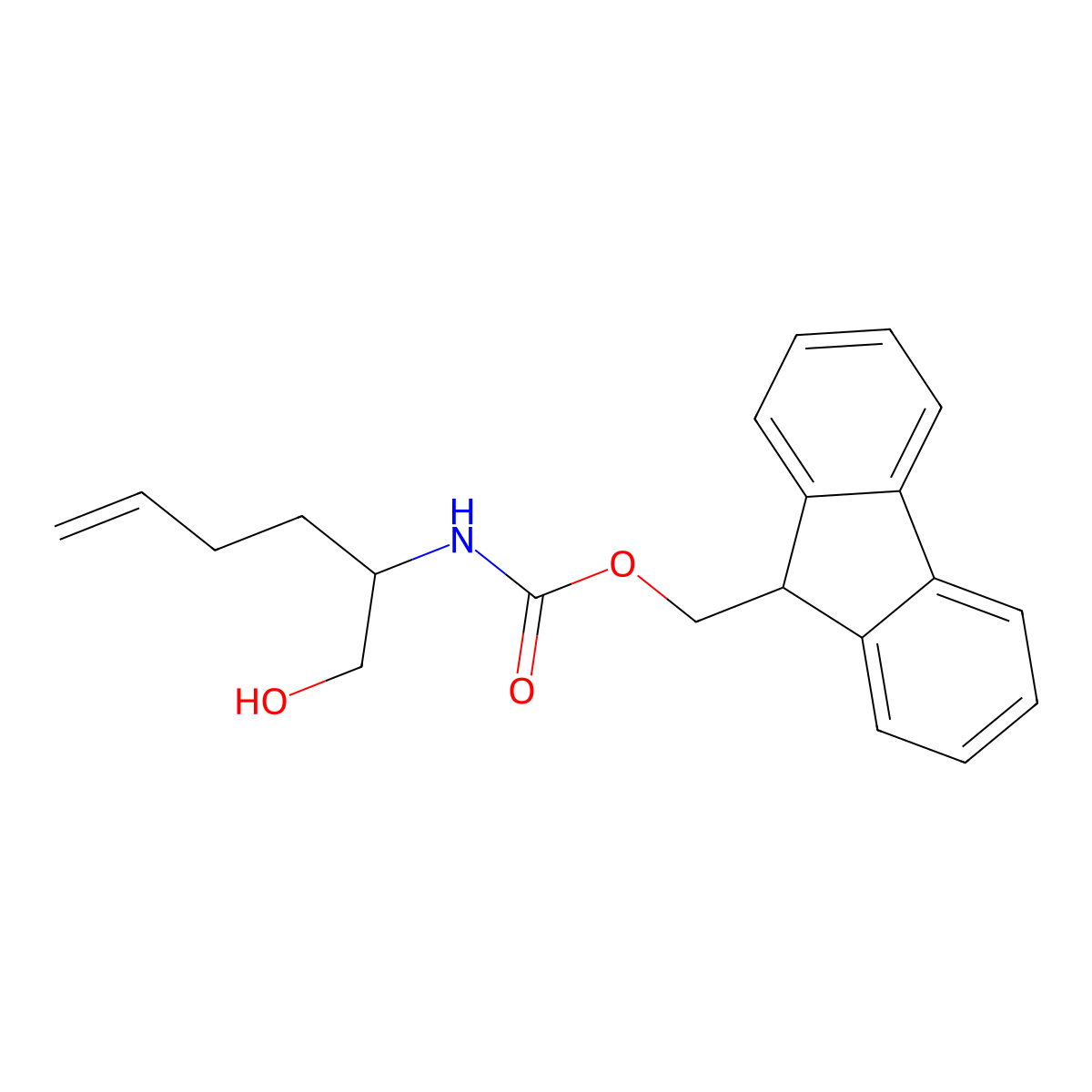 (9H-fluoren-9-yl)methyl N-(1-hydroxyhex-5-en-2-yl)carbamate molecular structure, CAS 1934531-62-0