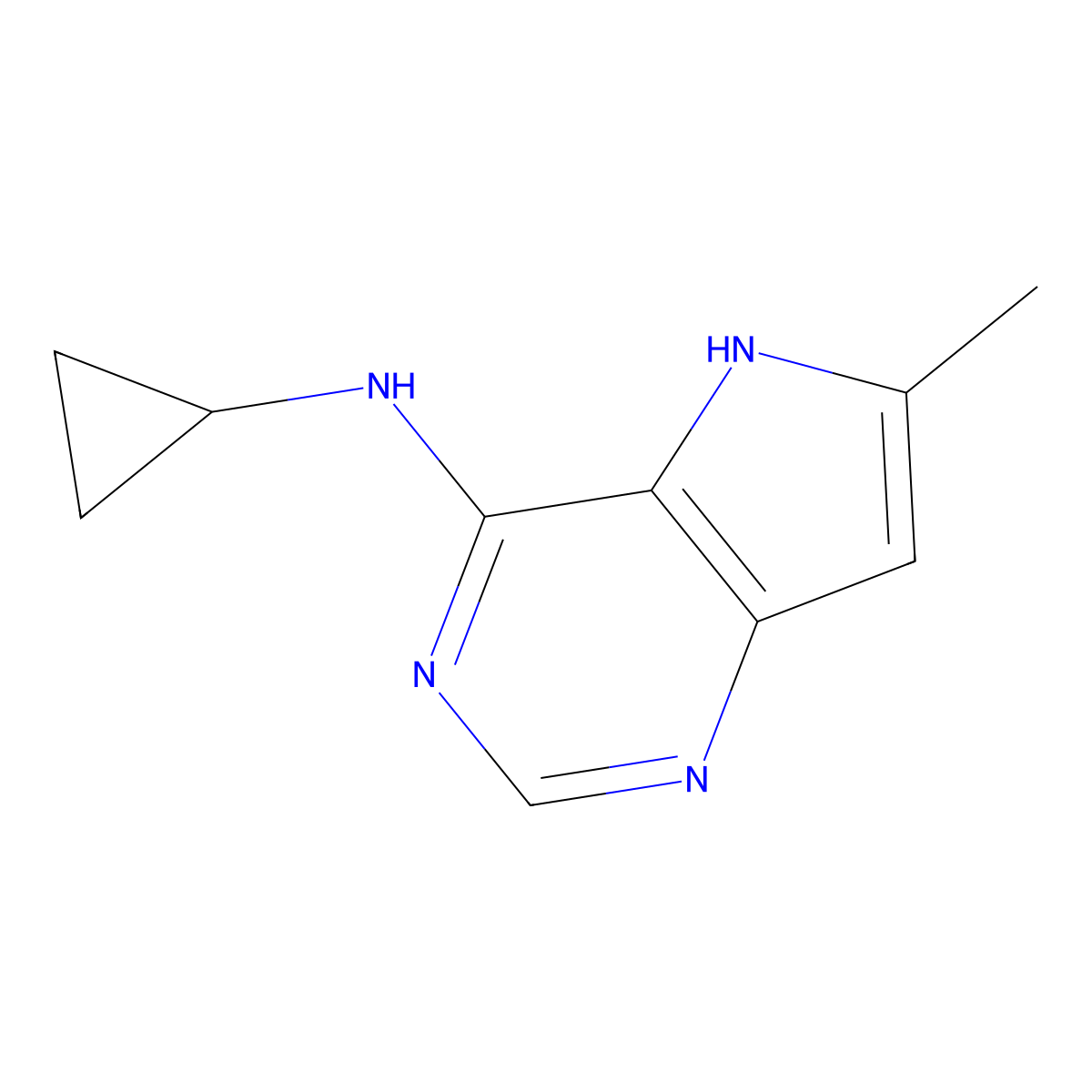 N-Cyclopropyl-6-methyl-5H-pyrrolo[3,2-d]pyrimidin-4-amine molecular structure, CAS 1934533-30-8